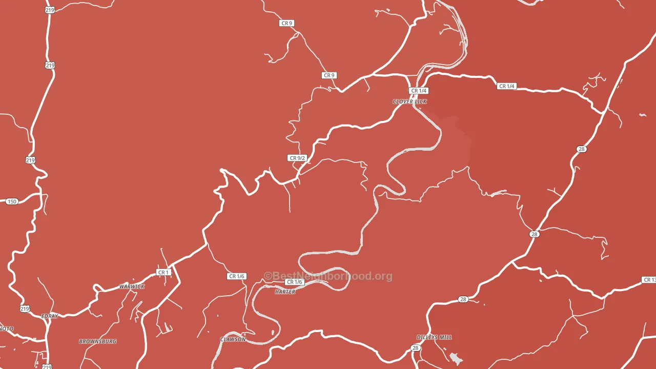 Clover Lick, WV block-group political-lean map