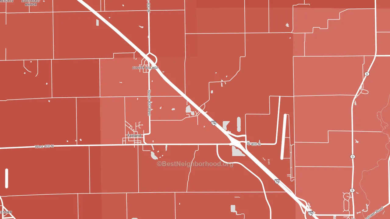 Clover Village, IN block-group political-lean map