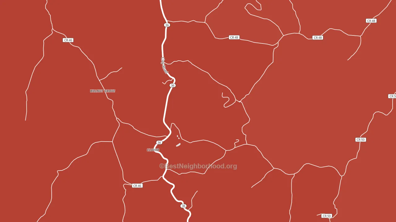 Clover, WV block-group political-lean map