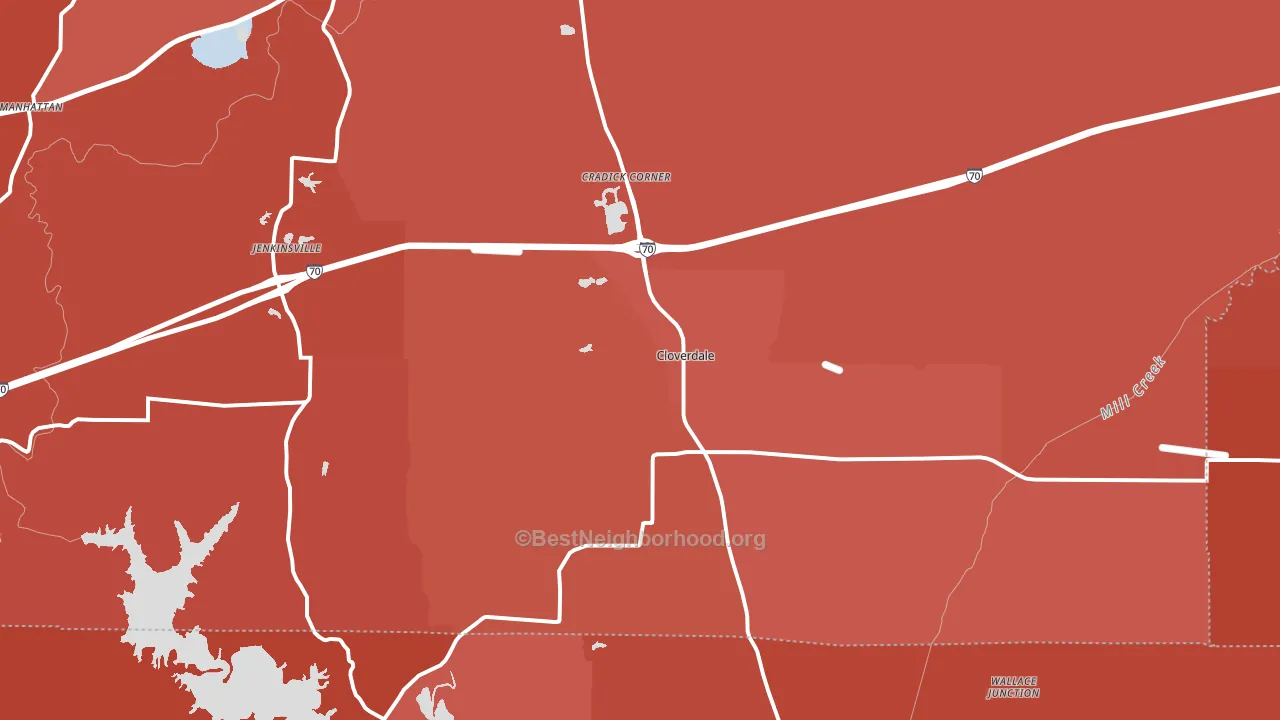 Cloverdale, IN block-group political-lean map