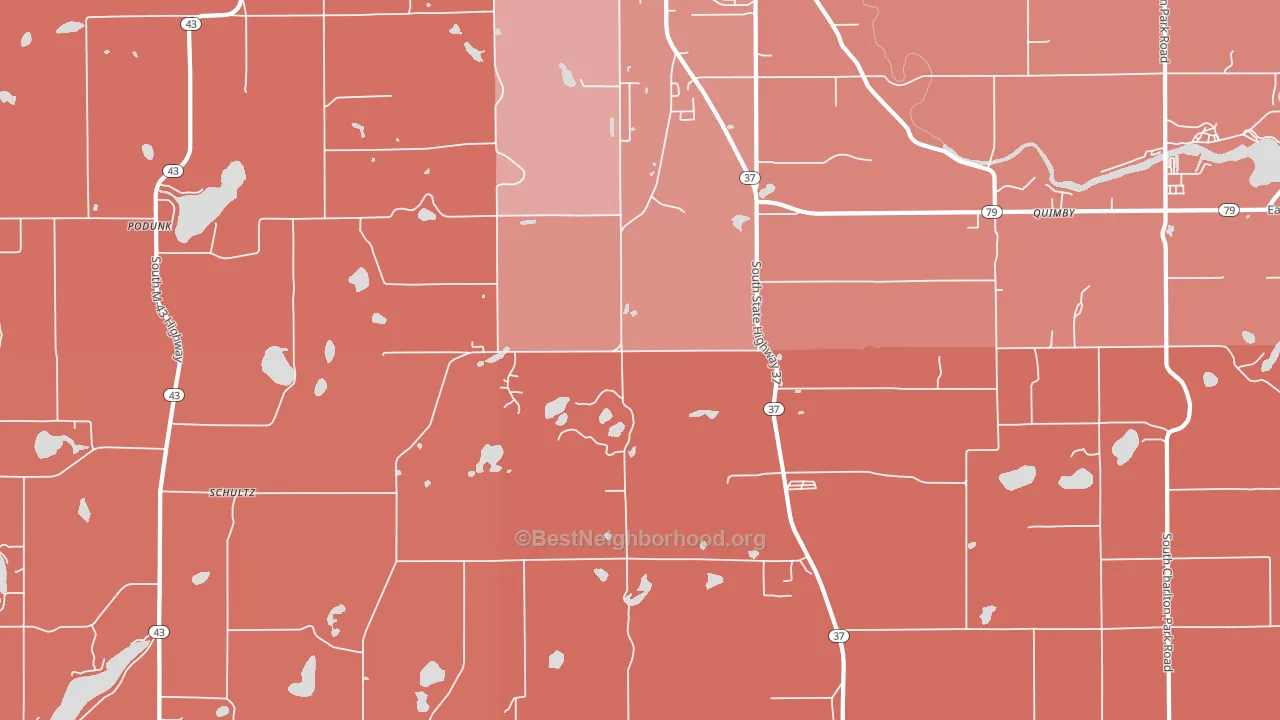 Cloverdale, MI block-group political-lean map