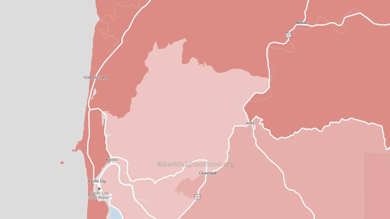 Cloverdale, OR block-group political-lean map
