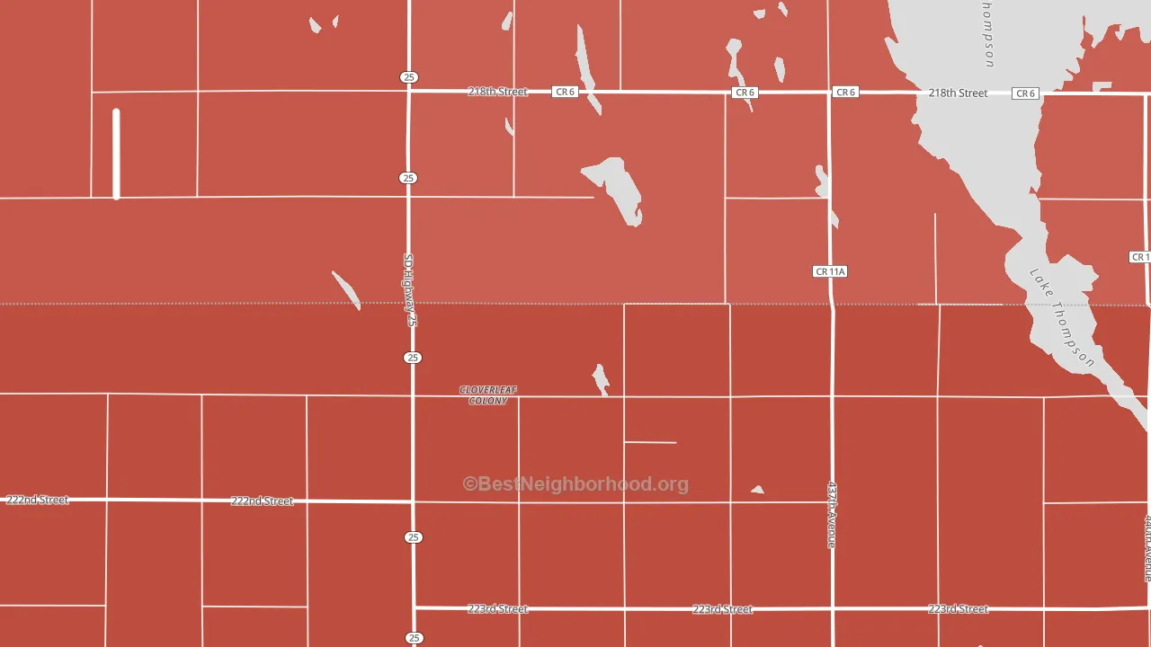 Cloverleaf Colony, SD block-group political-lean map
