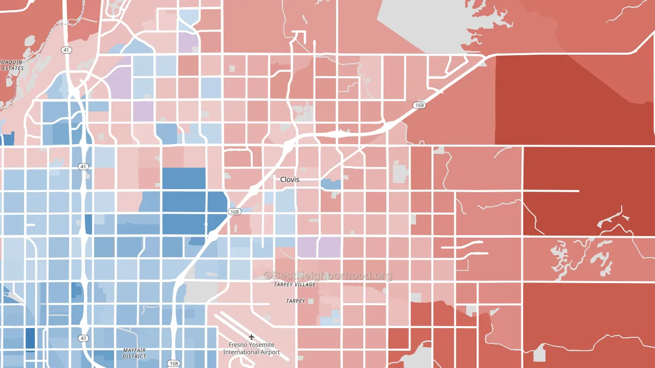 Clovis, CA block-group political-lean map