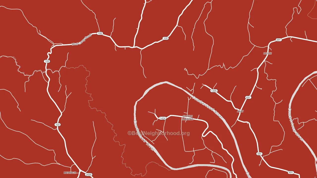 Cloyds Landing, KY block-group political-lean map