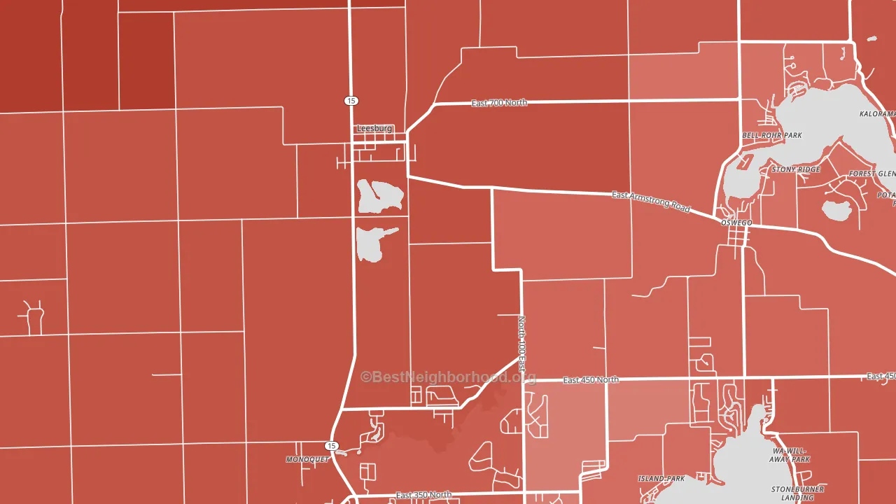 Clunette, IN block-group political-lean map