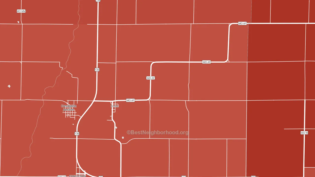 Clyde, MO block-group political-lean map