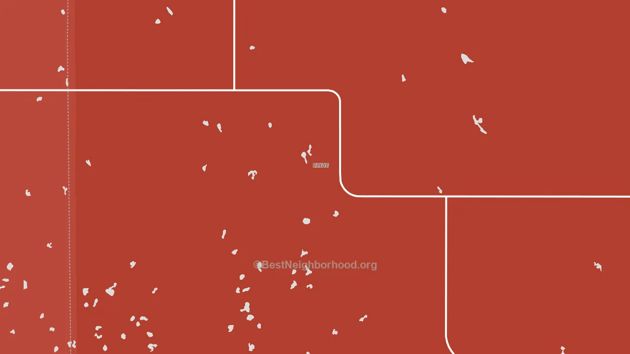 Clyde, ND block-group political-lean map