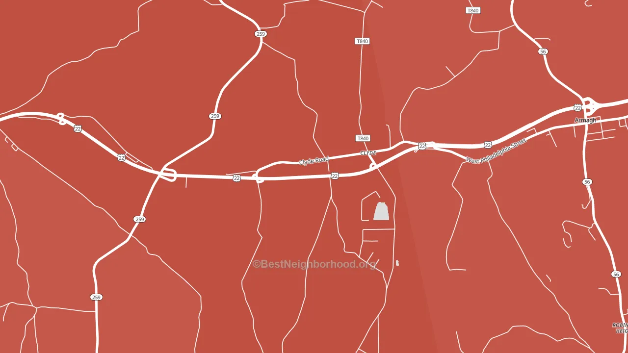 Clyde, PA block-group political-lean map