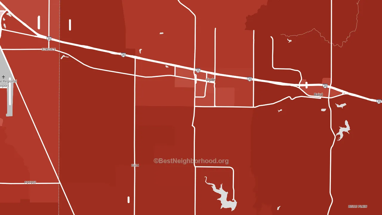 Clyde, TX block-group political-lean map