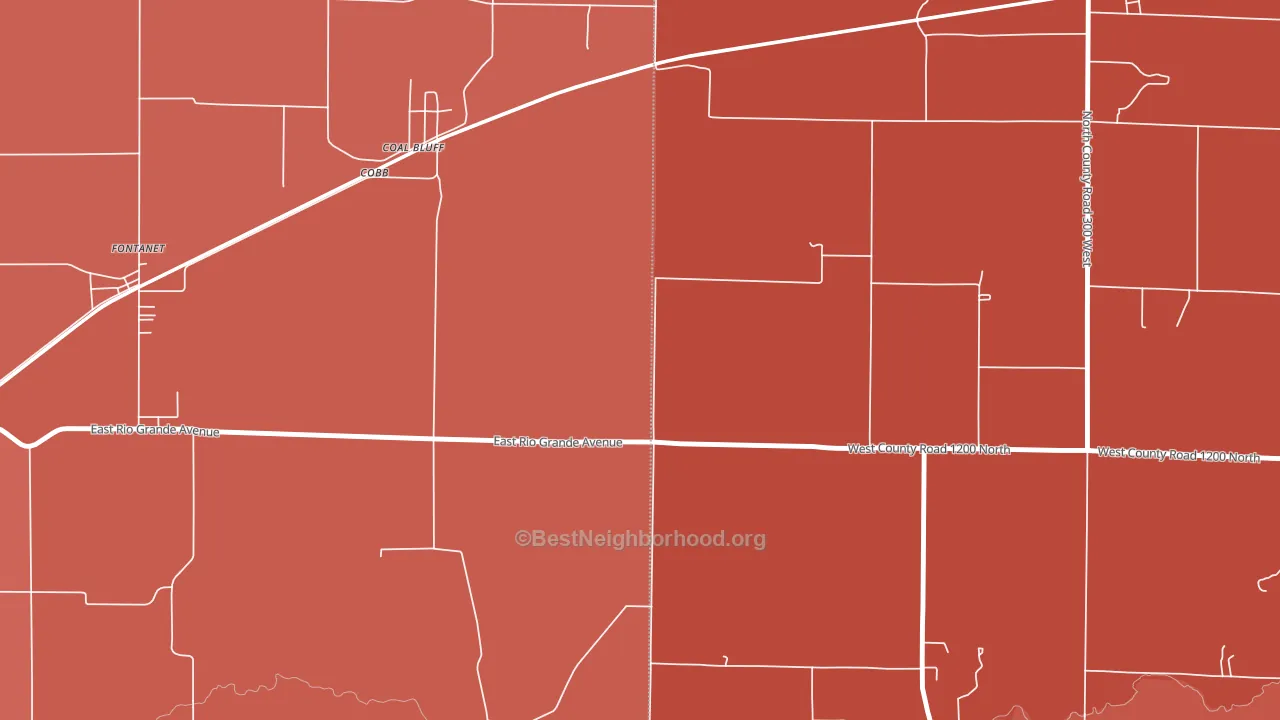 Coal Bluff, IN block-group political-lean map