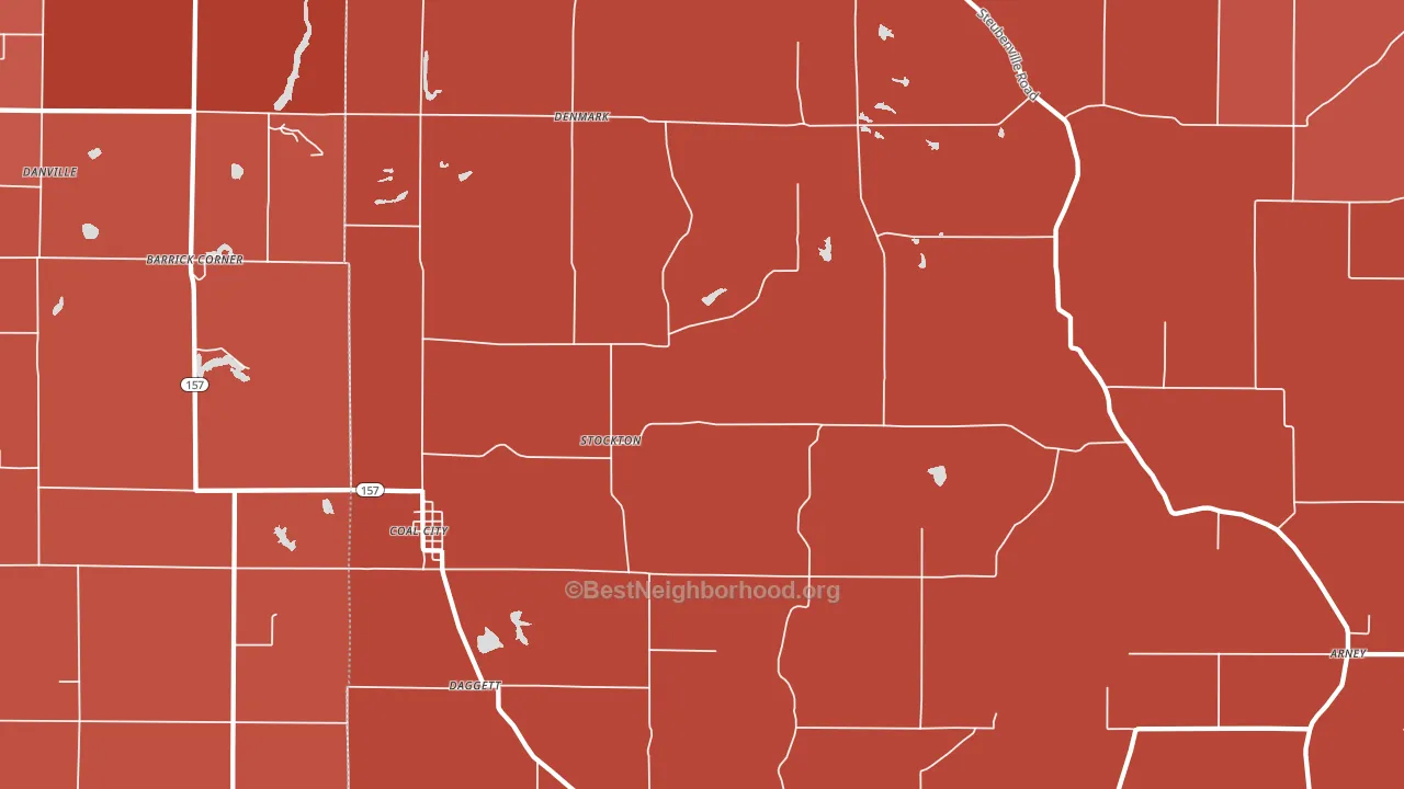 Coal City, IN block-group political-lean map