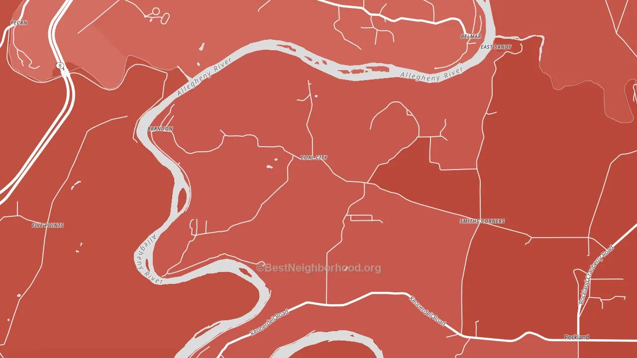 Coal City, PA block-group political-lean map