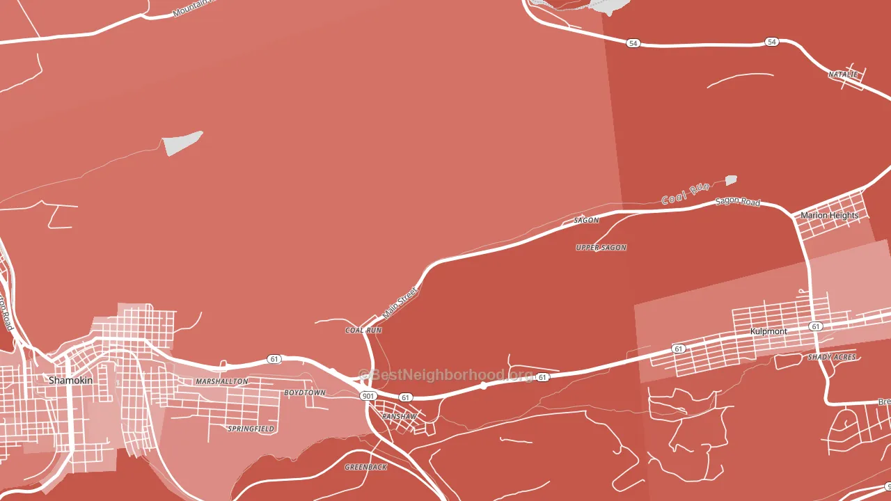 Coal Run, PA block-group political-lean map