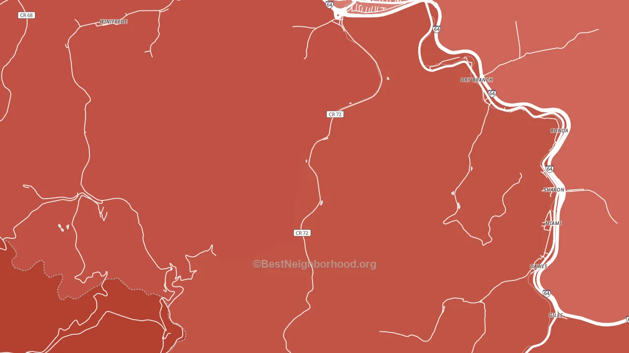 Coalburg, WV block-group political-lean map
