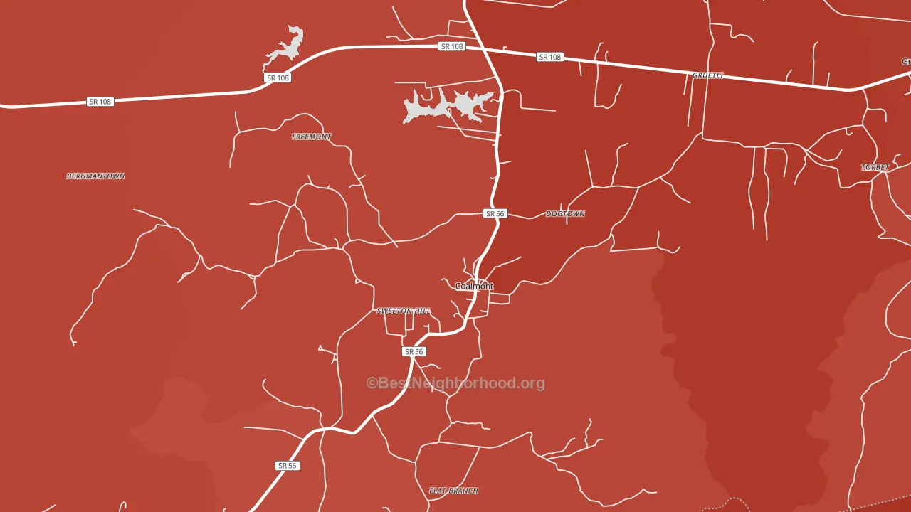 Coalmont, TN block-group political-lean map