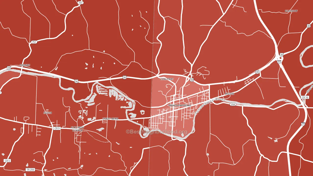 Coalport, OH block-group political-lean map