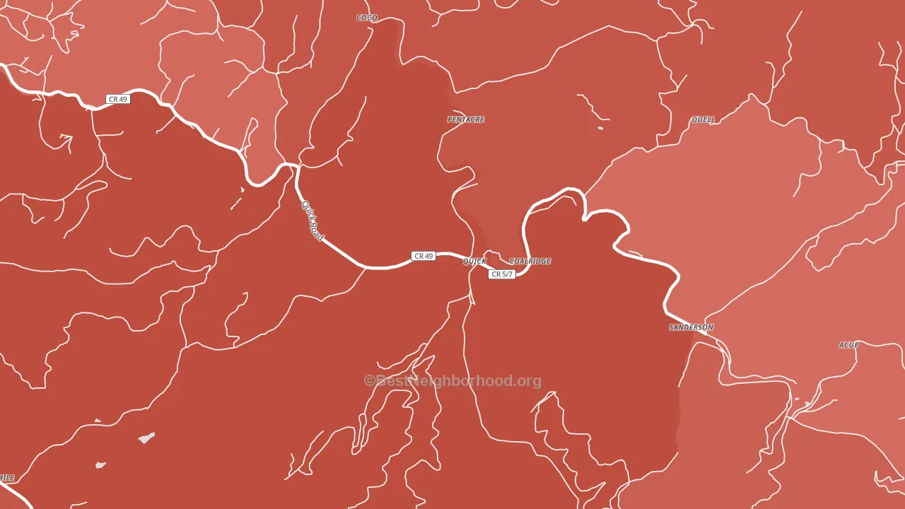 Coalridge, WV block-group political-lean map