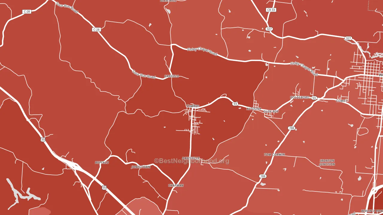 Coalton, OH block-group political-lean map