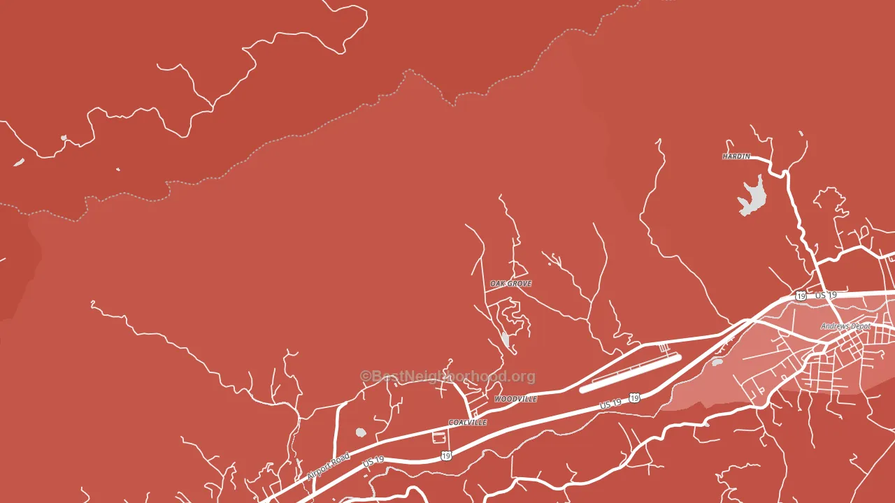 Coalville, NC block-group political-lean map