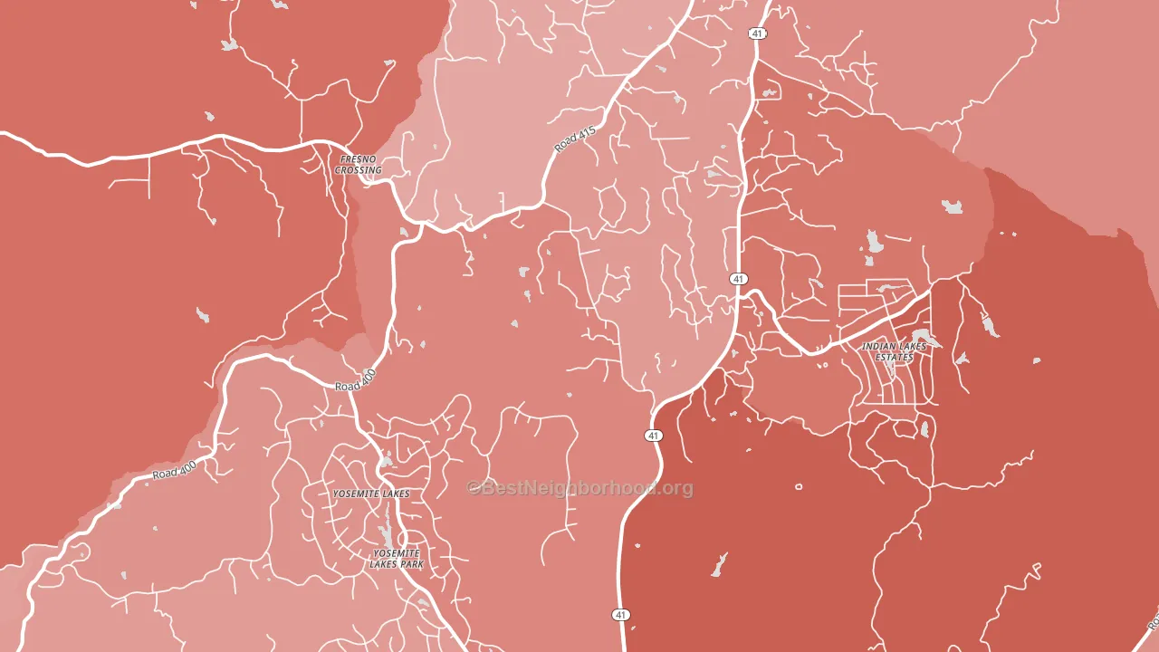 Coarsegold, CA block-group political-lean map