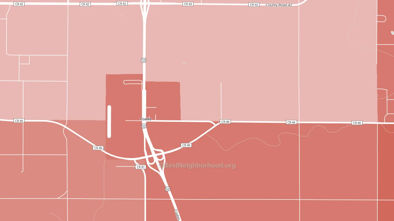 Coates, MN block-group political-lean map