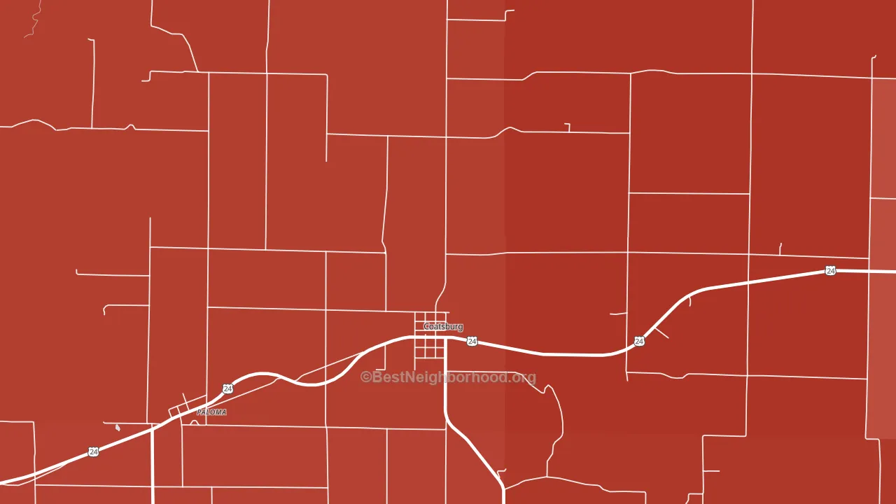 Coatsburg, IL block-group political-lean map