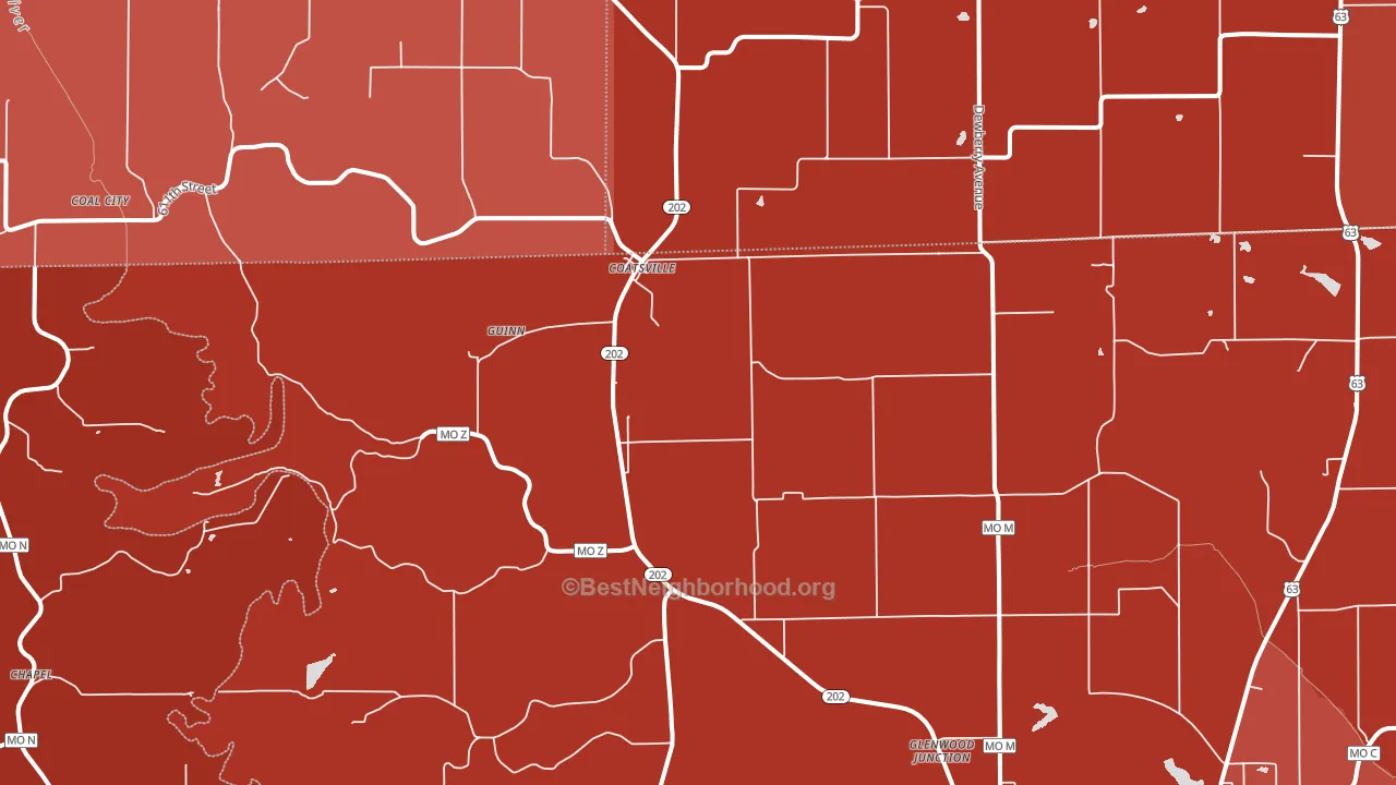 Coatsville, MO block-group political-lean map
