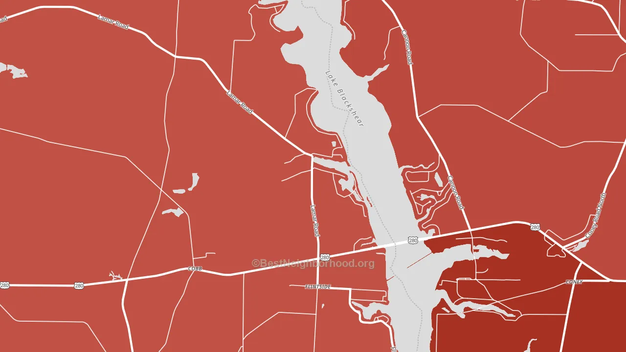 Cobb, GA block-group political-lean map