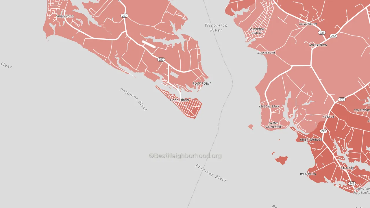 Cobb Island, MD block-group political-lean map
