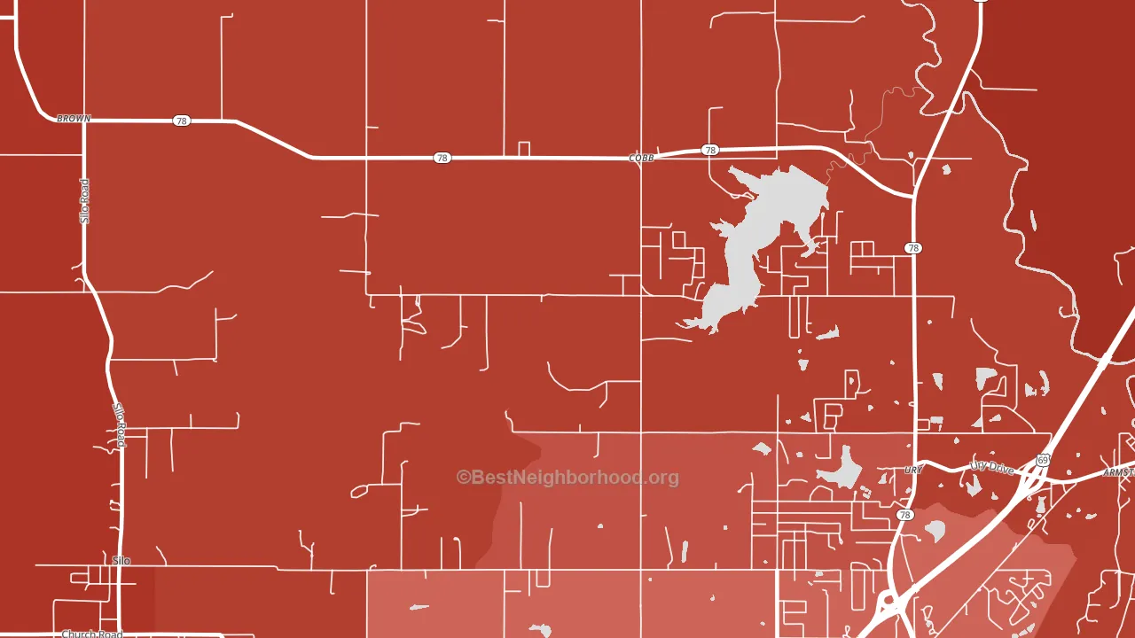 Cobb, OK block-group political-lean map