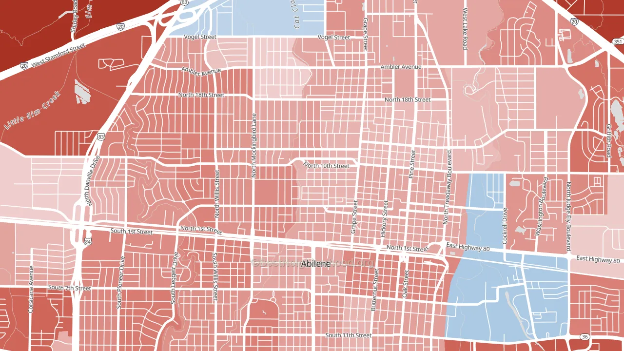 Cobb Park Area, Abilene, TX block-group political-lean map