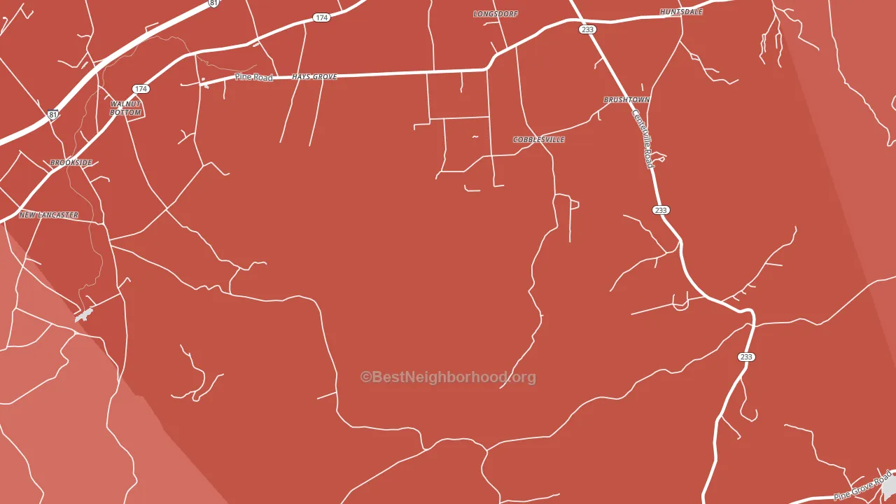 Cobblesville, PA block-group political-lean map