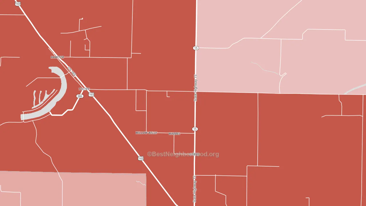 Cobbs, AR block-group political-lean map