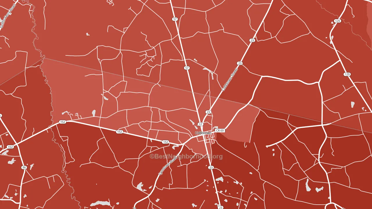 Cobbtown, GA block-group political-lean map