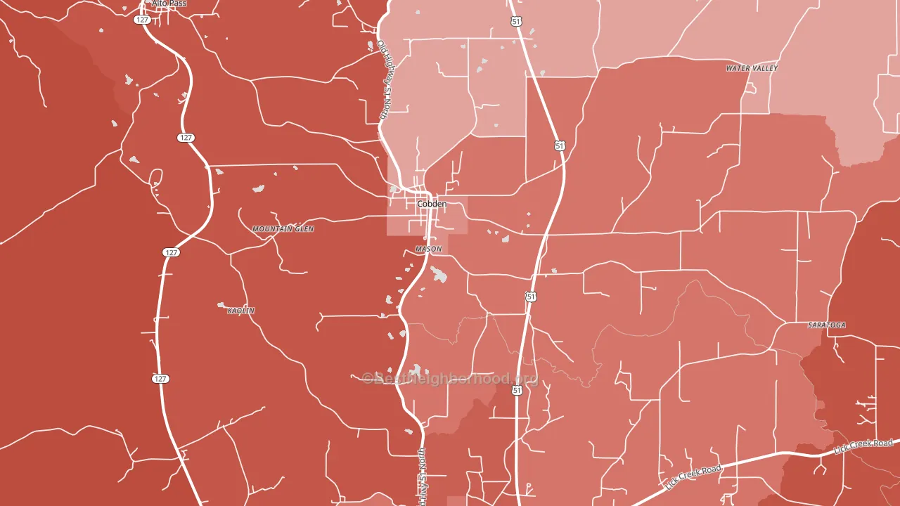 Cobden, IL block-group political-lean map