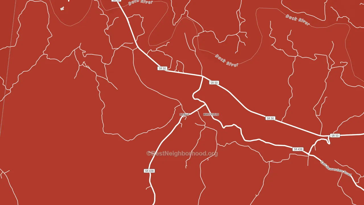 Coble, TN block-group political-lean map