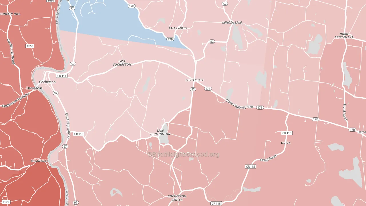 Cochecton, NY block-group political-lean map