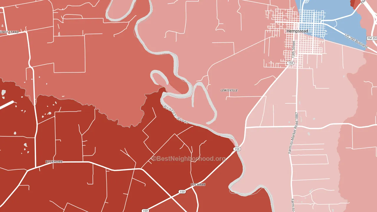 Cochran, TX block-group political-lean map