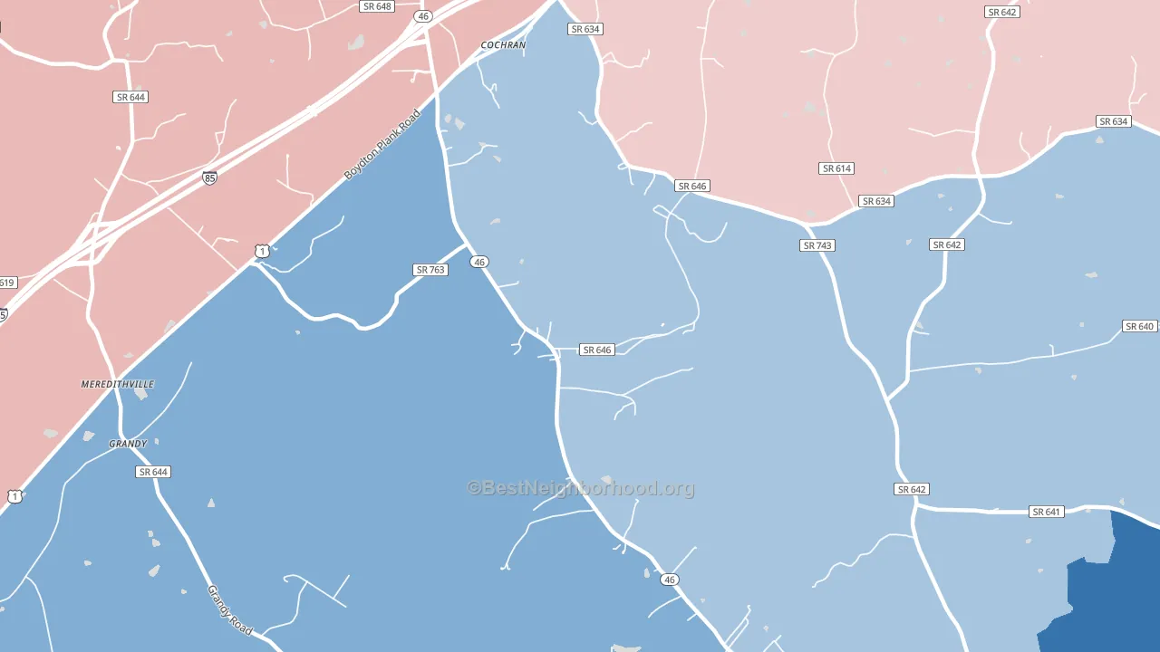 Cochran, VA block-group political-lean map