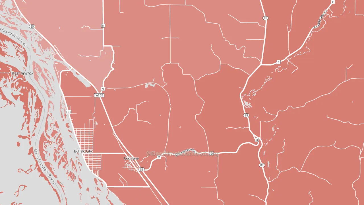 Cochrane, WI block-group political-lean map