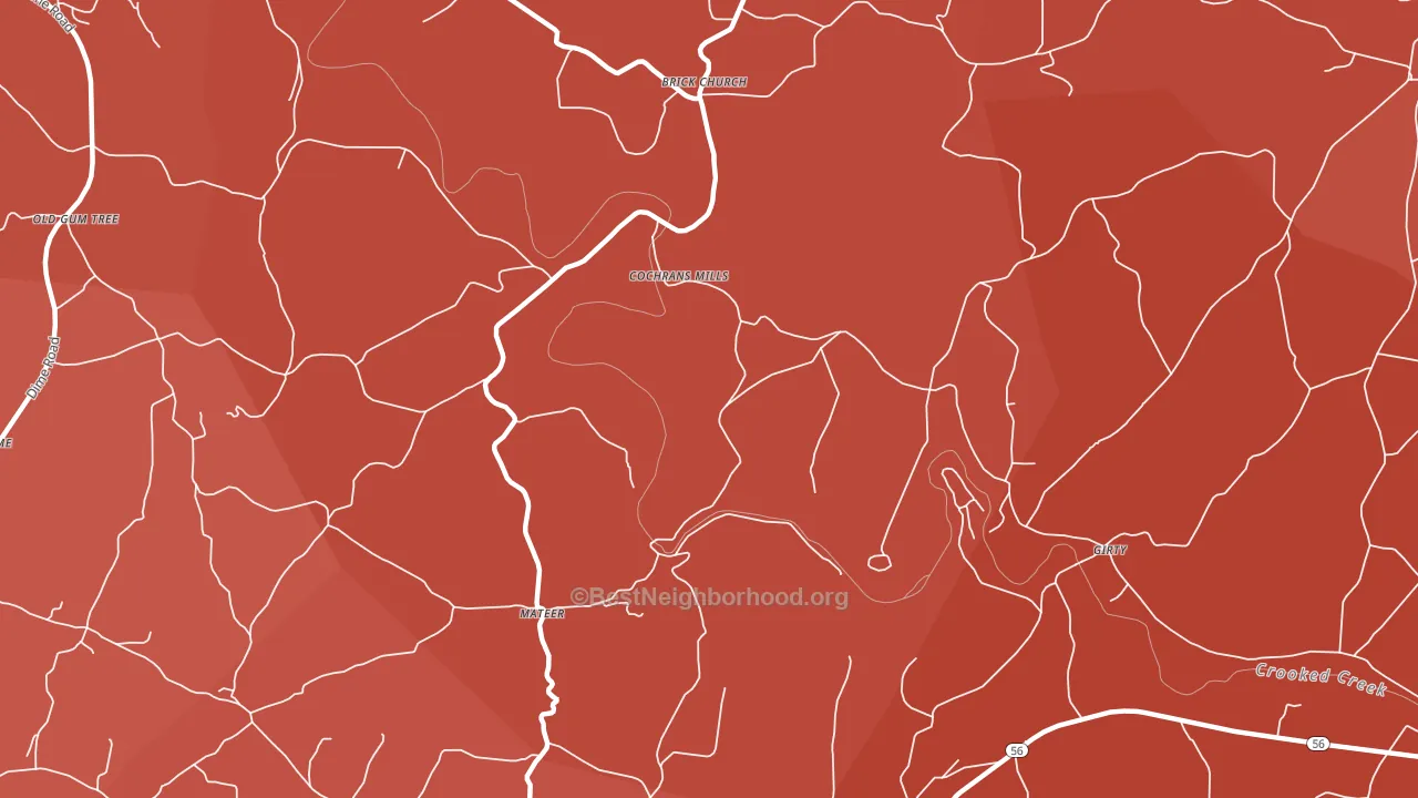 Cochrans Mills, PA block-group political-lean map