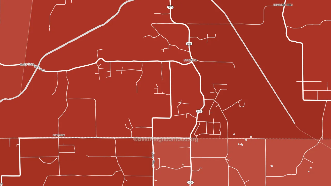Cockrum, MS block-group political-lean map