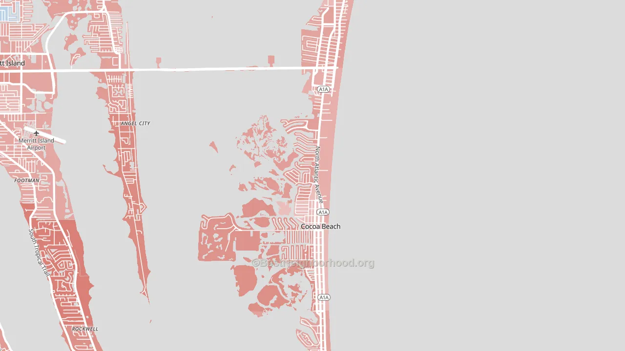 Cocoa Beach, FL block-group political-lean map