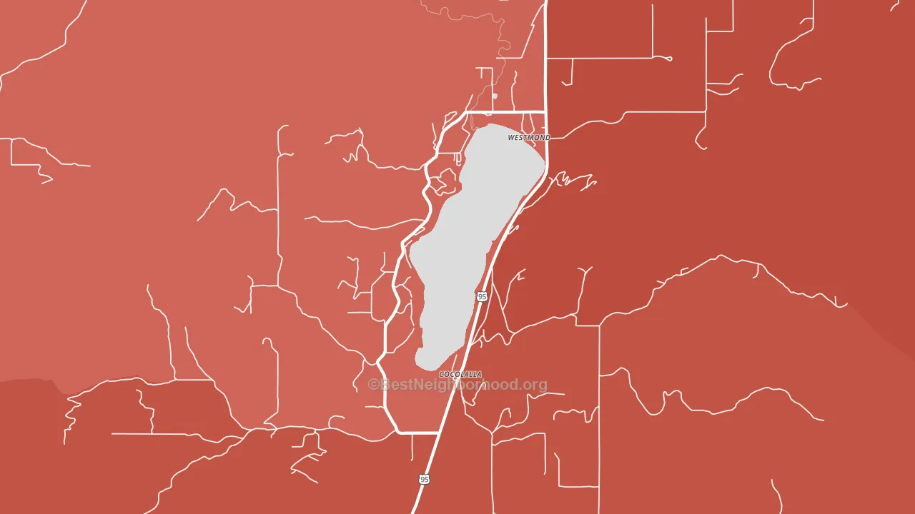 Cocolalla, ID block-group political-lean map