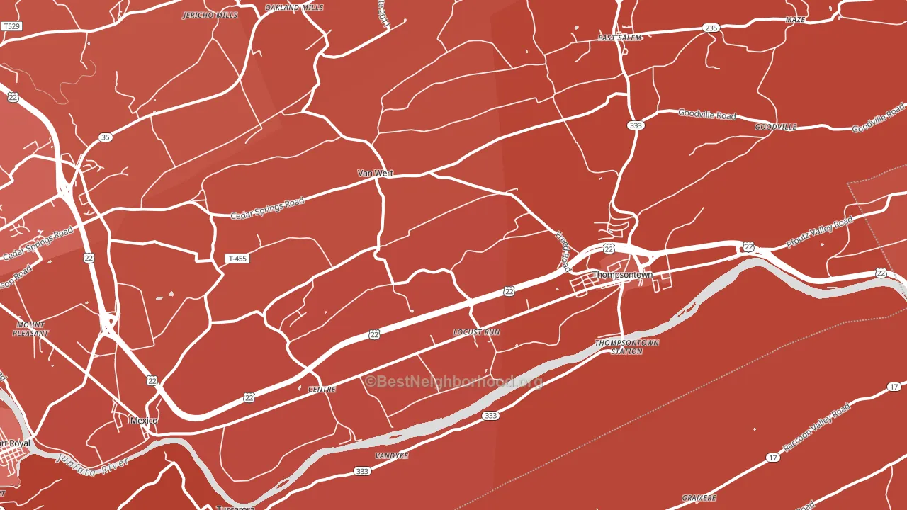 Cocolamus, PA block-group political-lean map