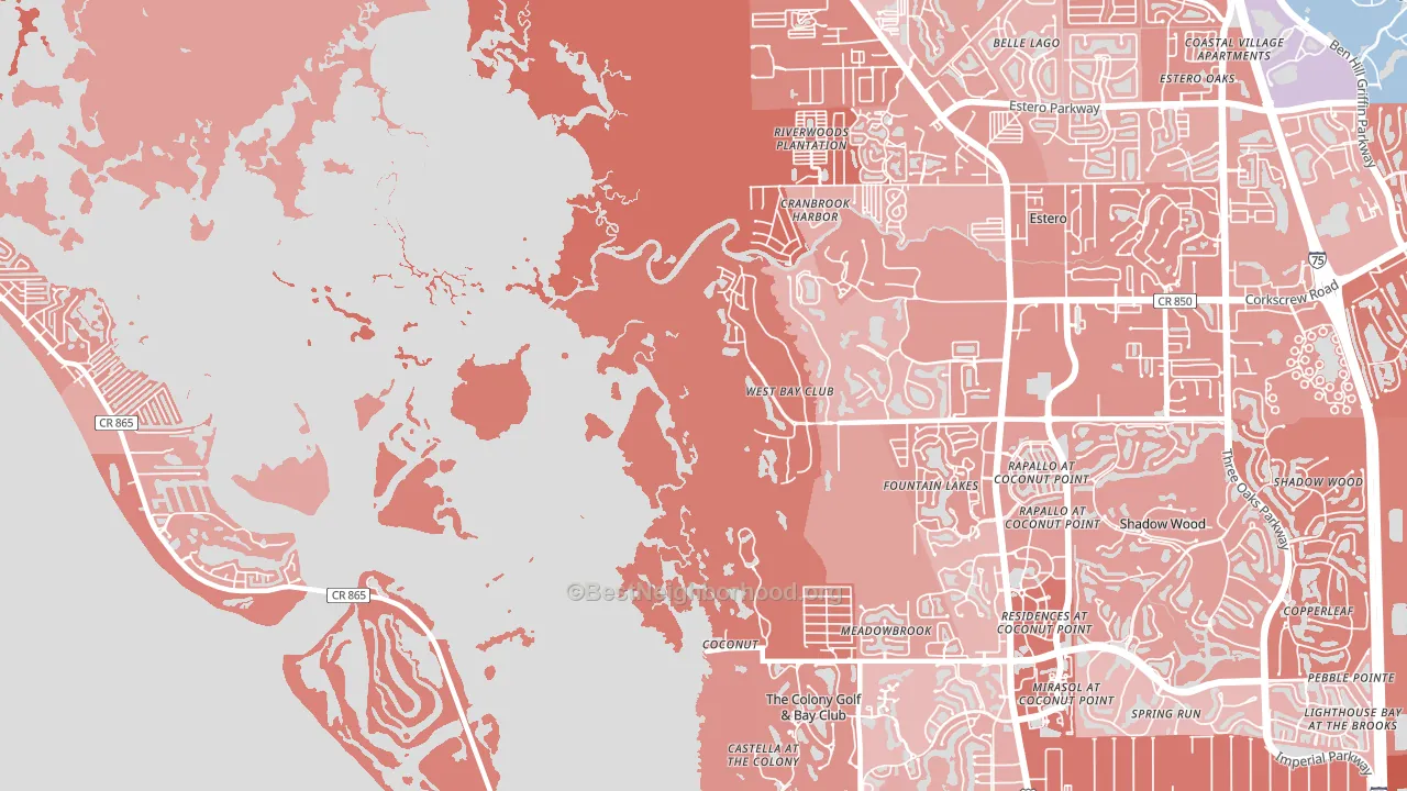 Coconut, FL block-group political-lean map