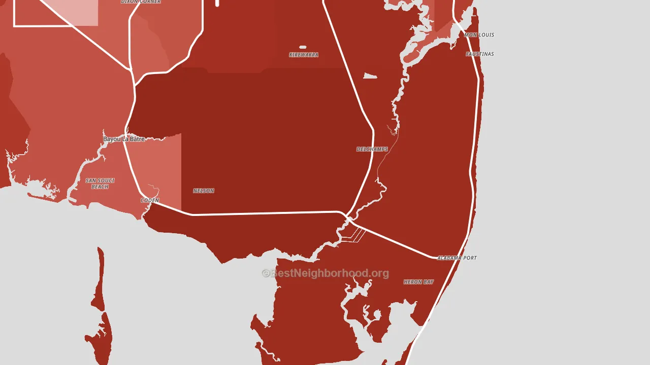 Coden, AL block-group political-lean map