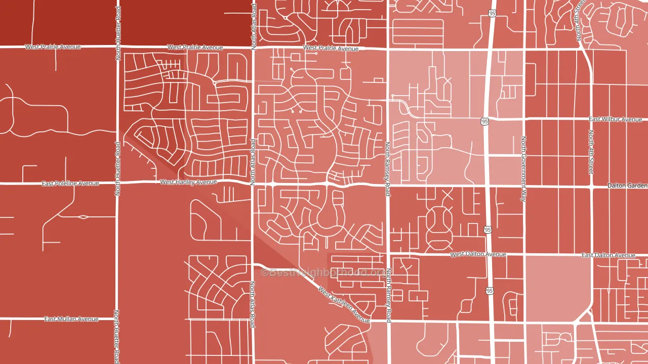 Coeur D'Alene Place, Coeur d'Alene, ID block-group political-lean map