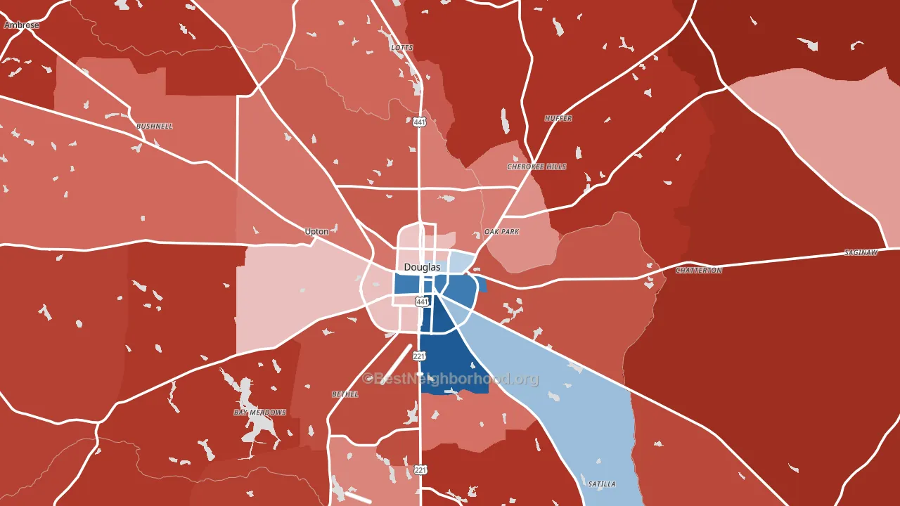 Coffee County, GA block-group political-lean map